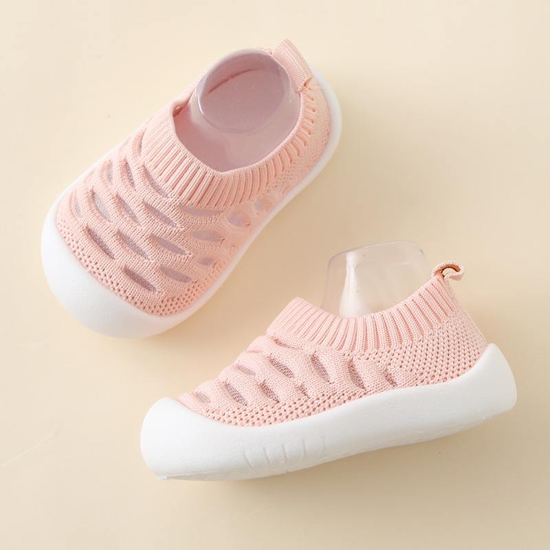 Baby First Walking Shoes-Pink Grid