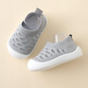 Baby First Walking Shoes-Gray Grid